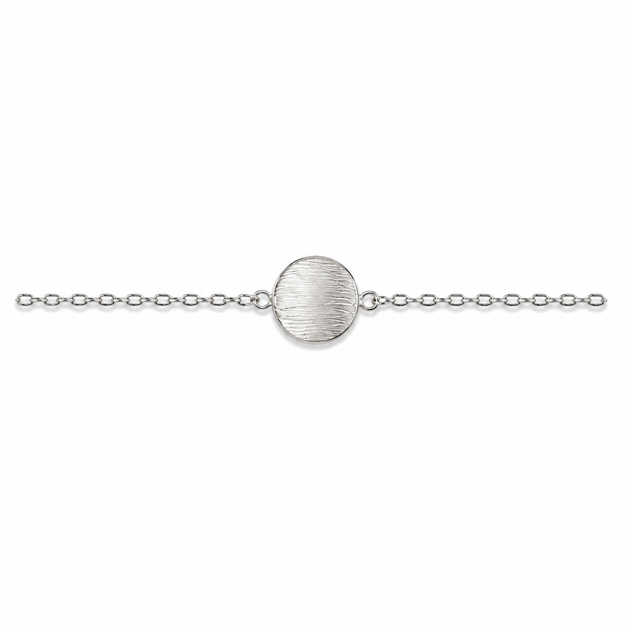 Silver Textured Circle Rakhi