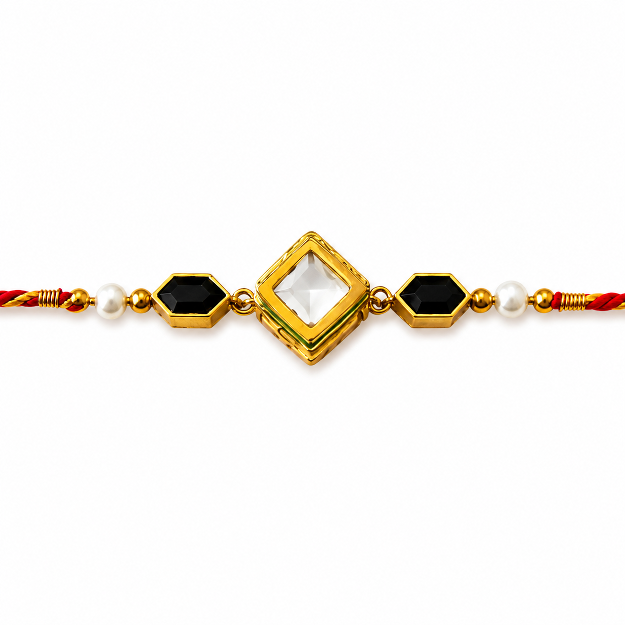 Black & Gold Gem Rakhi