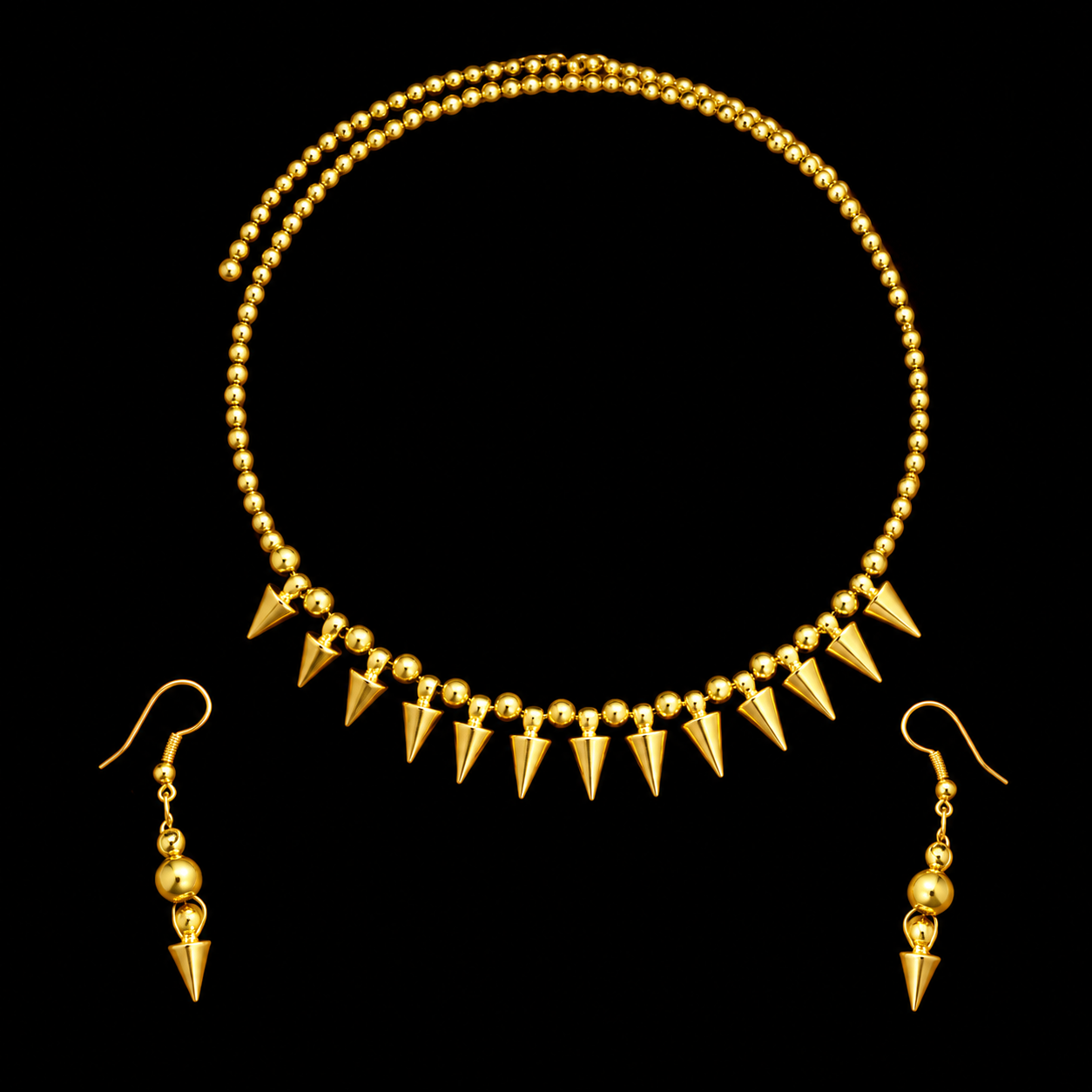 Dhokra Tribal Spike Necklace Set