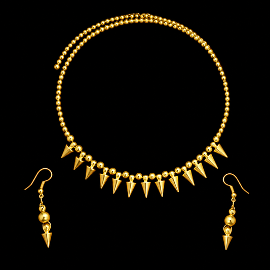Dhokra Tribal Spike Necklace Set