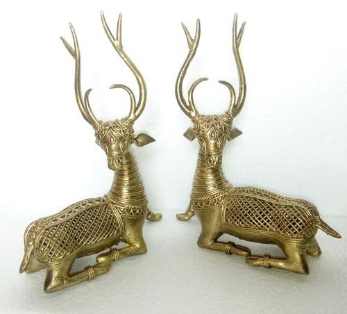 Handcrafted Dhokra Reindeer (Set Of 2)