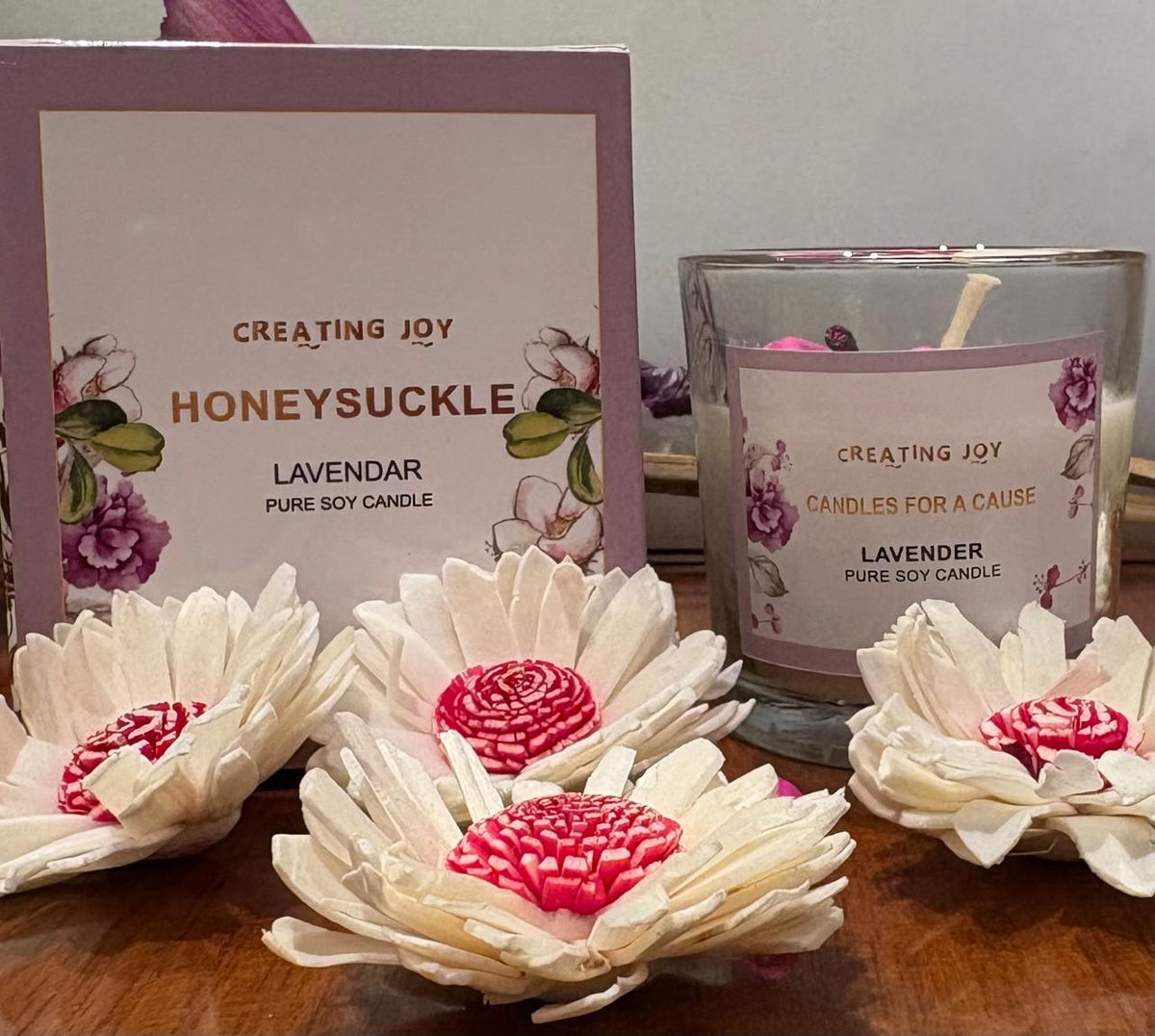 Honeysuckle Lavender Pure Soy Candle