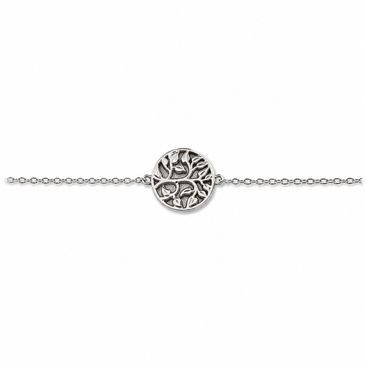 Silver Floral Pattern Bracelet