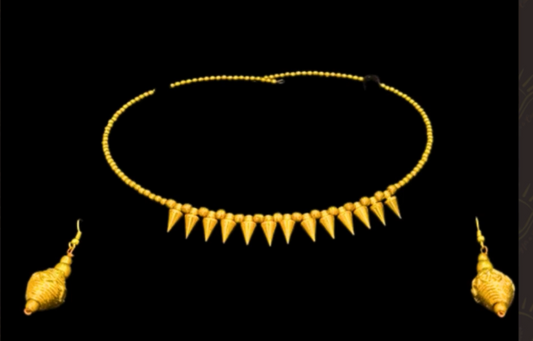 Artisan Dhokra Jewellery Set | Handcrafted Tribal Brass Necklace with Earrings