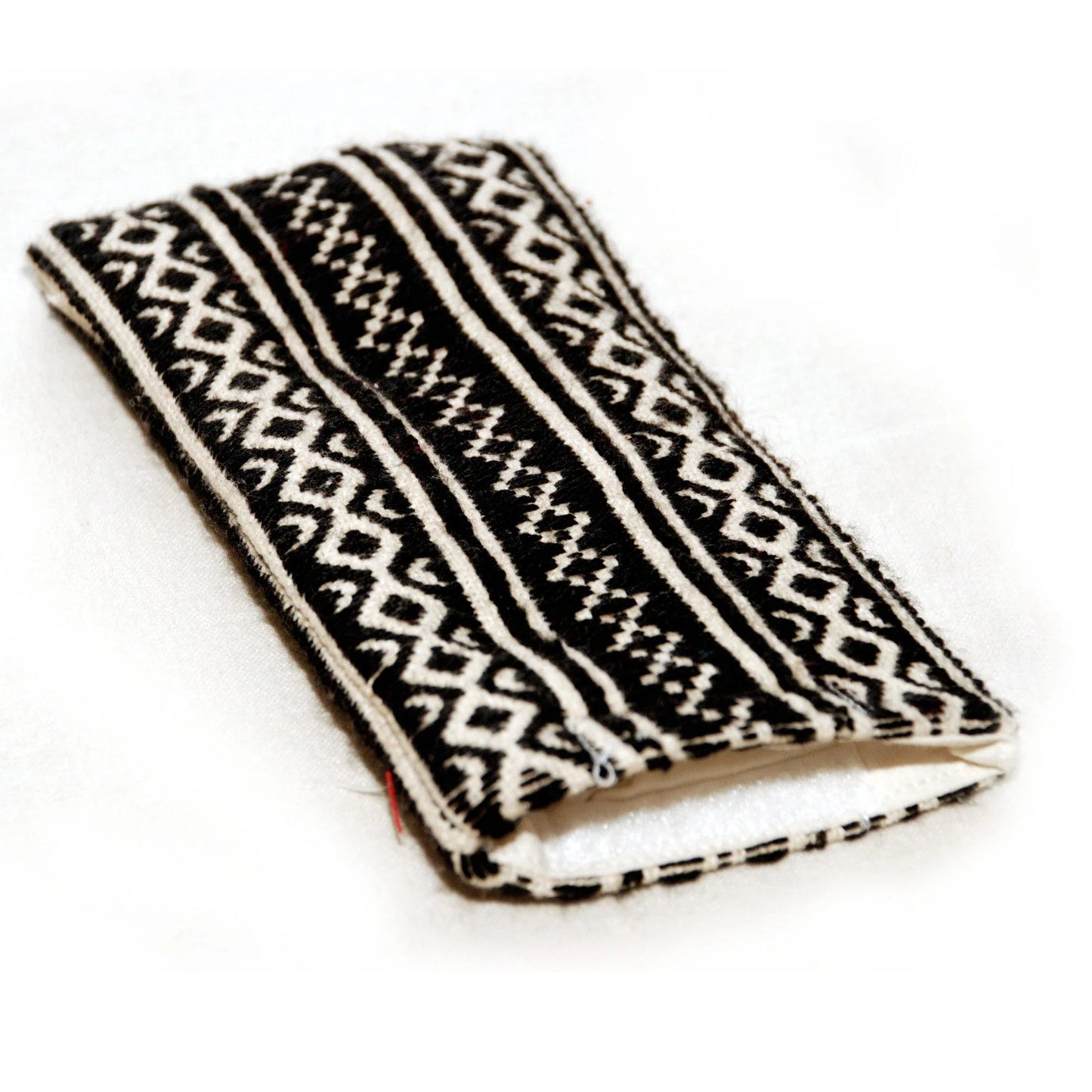 Black and White Toda Embroidery Spectacle Case